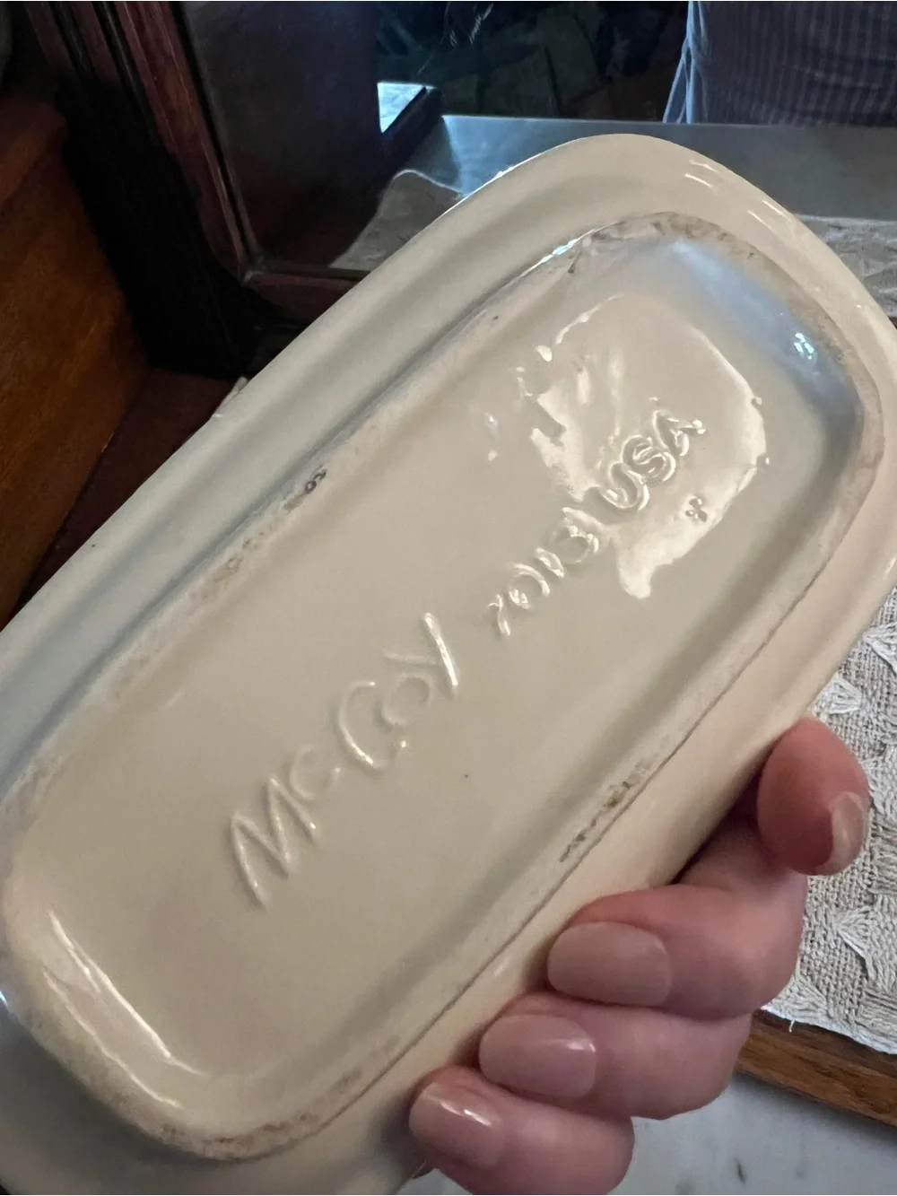 MCCOY Vintage MCM Stoneware Tabletop Set Butter Dish Salt & Pepper Sugar Bowl